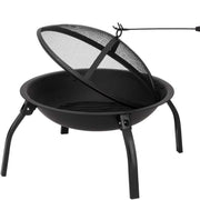 VINGLI 22" Wood Outdoor Burning Fire Pit