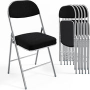 VINGLI Corduroy Fabric Folding Chairs with Padded Seat & Backrest