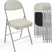 VINGLI Corduroy Fabric Folding Chairs with Padded Seat & Backrest