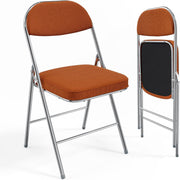 VINGLI Corduroy Fabric Folding Chairs with Padded Seat & Backrest