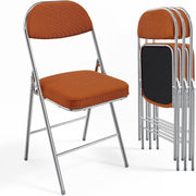 VINGLI Corduroy Fabric Folding Chairs with Padded Seat & Backrest