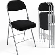 VINGLI Corduroy Fabric Folding Chairs with Padded Seat & Backrest