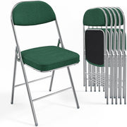 VINGLI Corduroy Fabric Folding Chairs with Padded Seat & Backrest