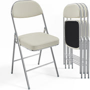 VINGLI Corduroy Fabric Folding Chairs with Padded Seat & Backrest