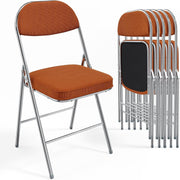 VINGLI Corduroy Fabric Folding Chairs with Padded Seat & Backrest