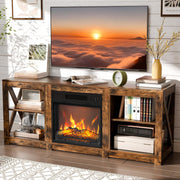 VINGLI 65" Fireplace TV Stand with 1500W Electric