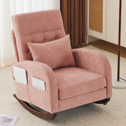 VINGLI AC107 Rocking High Back Upholstered Lounge Armchair with Side Pocket