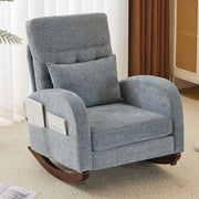 VINGLI AC107 Rocking High Back Upholstered Lounge Armchair with Side Pocket