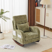 VINGLI AC107 Rocking High Back Upholstered Lounge Armchair with Side Pocket