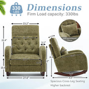 VINGLI AC107 Rocking High Back Upholstered Lounge Armchair with Side Pocket