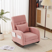 VINGLI AC107 Rocking High Back Upholstered Lounge Armchair with Side Pocket