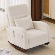 VINGLI AC107 Rocking High Back Upholstered Lounge Armchair with Side Pocket