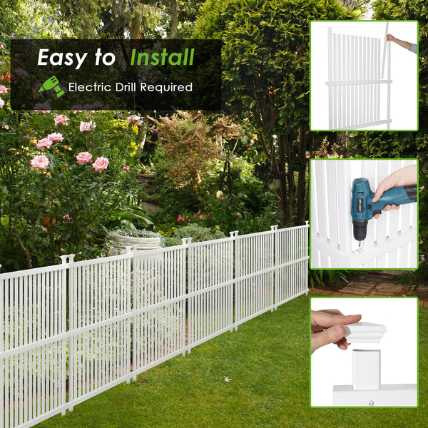 VINGLI Vinyl Fence Panels Panel 2 Pack Pool Fence