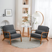 VINGLI AC105 Modern Accent Chair with Rubber Wood Frame and Lumbar Pillow