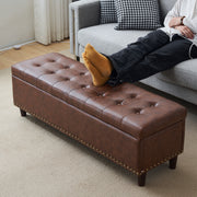 VINGLI 43" Storage Ottoman Bench with Copper Nails