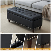 VINGLI 43" Storage Ottoman Bench with Copper Nails