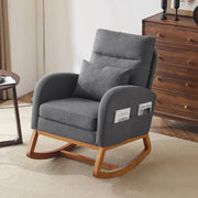 VINGLI AC107 Rocking High Back Upholstered Lounge Armchair with Side Pocket