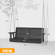 VINGLI Upgraded 4FT Acacia Wooden Patio Porch Swing 880Ibs