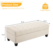 VINGLI 51"  Linen Storage Ottoman Bench