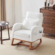 VINGLI AC107 Rocking High Back Upholstered Lounge Armchair with Side Pocket