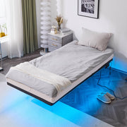 VINGLI 14'' Floating Bed Frame with USB Charging Station/LED Lights Twin/Queen/King