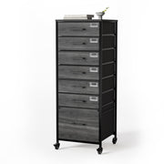 VINGLI 42.7" H 7-Drawer Rolling File Cabinet White/Black