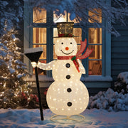 VINGLI 3/4/5/6 FT Lighted Christmas Snowman with LED Lights Ground Stakes