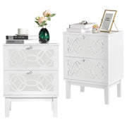 VINGLI Mirror Nightstand with Drawers