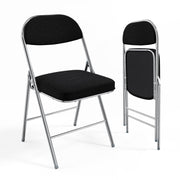 VINGLI Corduroy Fabric Folding Chairs with Padded Seat & Backrest