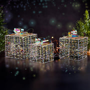 VINGLI 3/4/5 PCS Christmas Lighted Gift Boxes Set with Plug