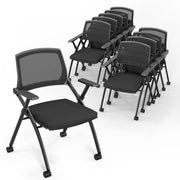 VINGLI Mesh Foldable Guest Reception Stack Chairs with Wheels