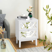 VINGLI Mirror Nightstand with Drawers