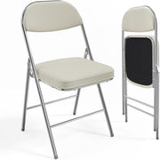 VINGLI Corduroy Fabric Folding Chairs with Padded Seat & Backrest