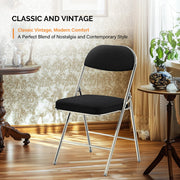 VINGLI Corduroy Fabric Folding Chairs with Padded Seat & Backrest