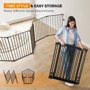 VINGLI Baby Safety Gate Playpen Fireplace Metal Barrier Pet Fence