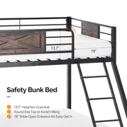 VINGLI Bunk Bed Twin Over Full Size with 2 Storage Drawers