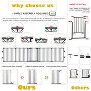 VINGLI Baby Safety Gate Playpen Fireplace Metal Barrier Pet Fence