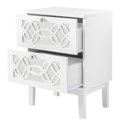 VINGLI Mirror Nightstand with Drawers