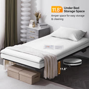 VINGLI 14'' Floating Bed Frame with USB Charging Station/LED Lights Twin/Queen/King