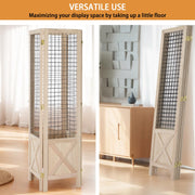 VINGLI 5.5FT 4 Panel Folding Wood Room Divider with Base Feet