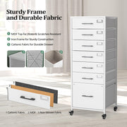 VINGLI 42.7" H 7-Drawer Rolling File Cabinet White/Black