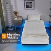 VINGLI 14'' Floating Bed Frame with USB Charging Station/LED Lights Twin/Queen/King