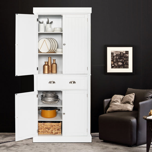 Vingli 72in Kitchen Pantry Storage Cabinet with Adjustable Shelves ...