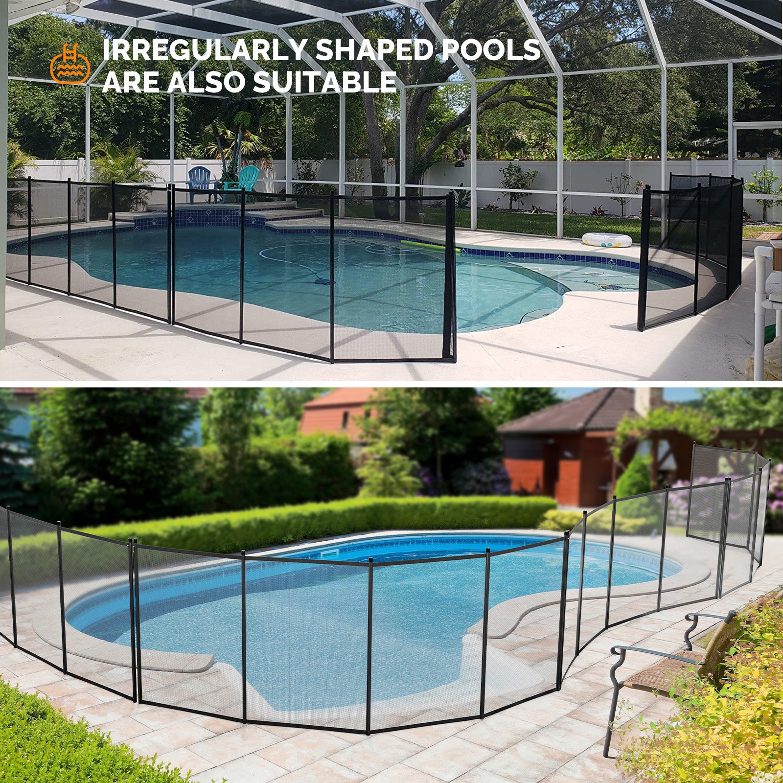 VINGLI Pool Fence 4x96Ft/48Ft/12Ft In-Ground Pools Safety Fencing