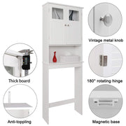 VINGLI Bathroom Wall Cabinet 21x8.5x25 Modern White Medicine Cabinet  Organizer Over The Toilet Storage with 2 Doors 1 Adjustable Shelf Home